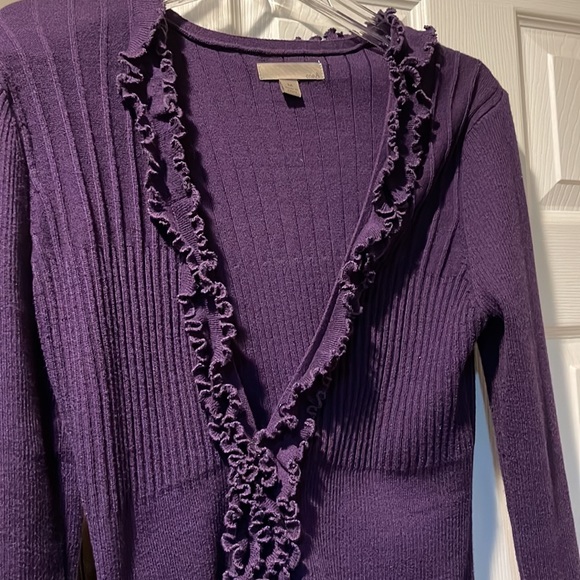 PURPLE LONG SLEEVE CARDIGAN